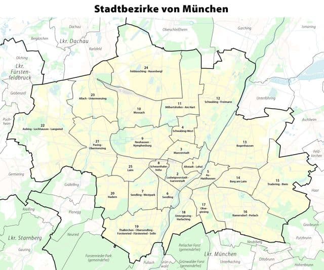 Munich district map