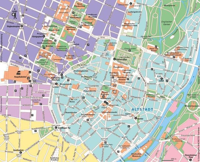 Munich city center map